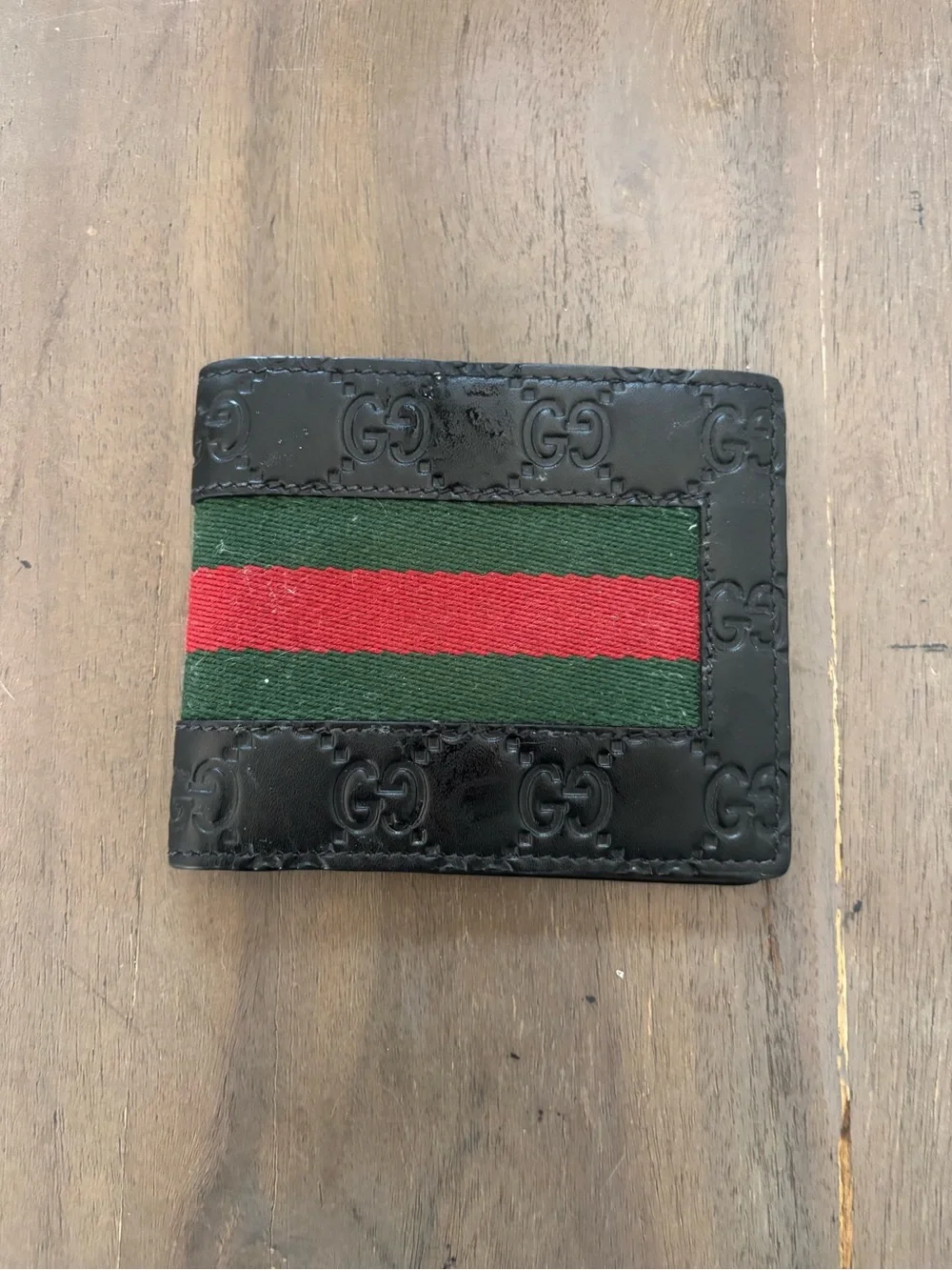 Gucci Black Leather Men's Card Holder Wallet with Multiple Card Slots